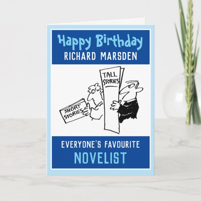 Happy Birthday to a Novelist Card (Front)