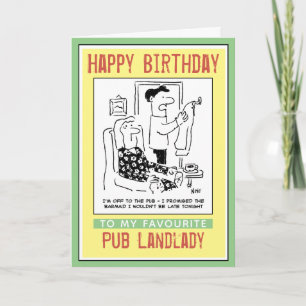 Happy Birthday to a Pub Landlady. Card