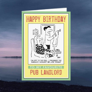 Happy Birthday to a Pub Landlord. Card