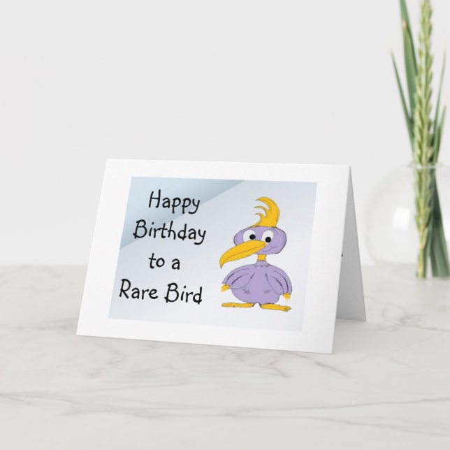 Happy Birthday to a Rare Bird - Cartoon Card (Front)