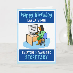 Happy Birthday to a Secretary Asian Card