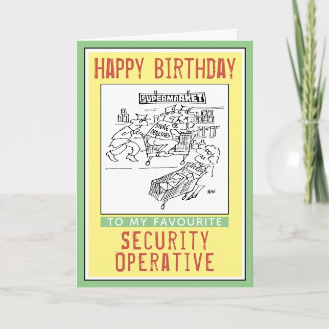 Happy Birthday to a Security Operative. Card (Front)