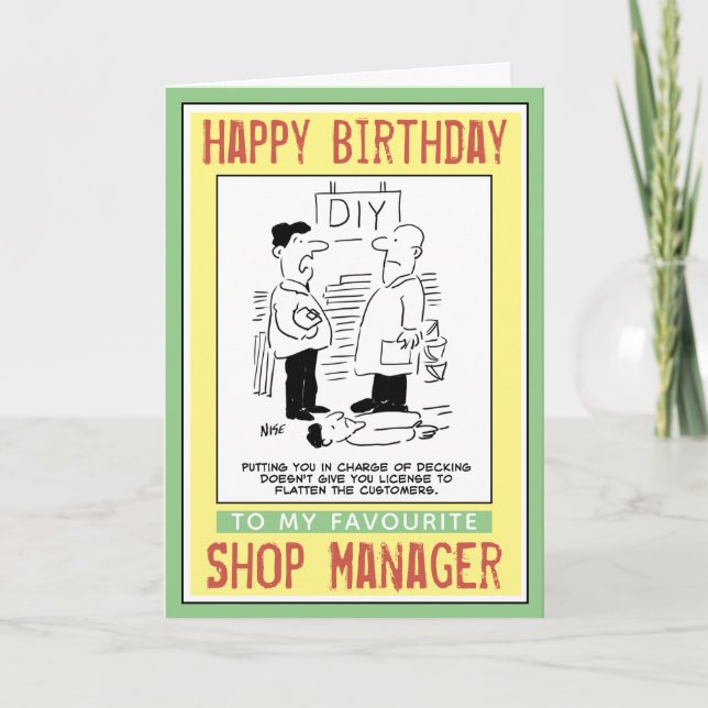 Happy Birthday to a Shop Manager. Card (Front)