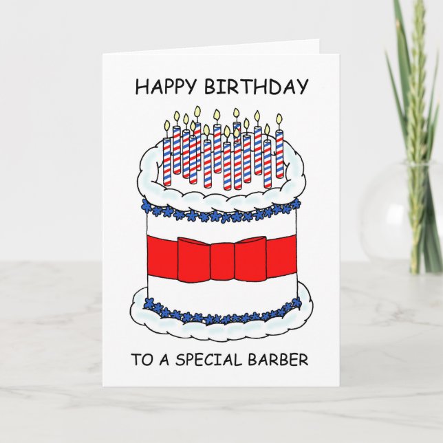 Happy Birthday to a Special Barber Card (Front)