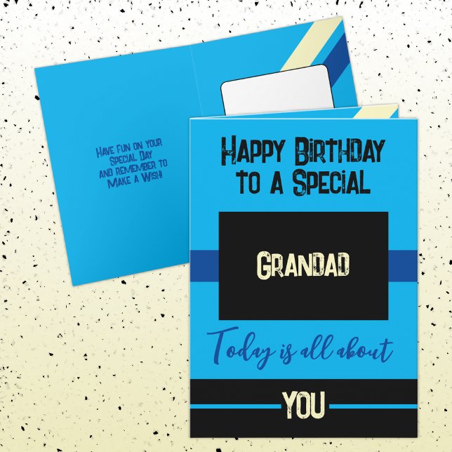 Happy Birthday to a special grandad blue yellow Card (Creator Uploaded)