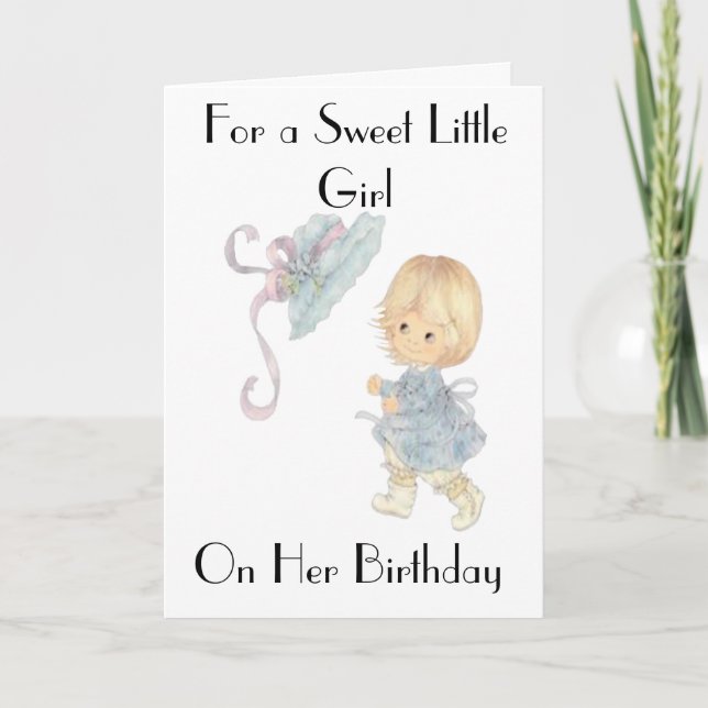 HAPPY BIRTHDAY TO A SWEET LITTE GIRL GREETING CARD (Front)