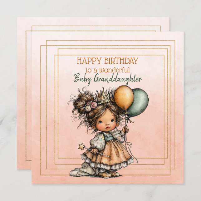 Happy Birthday To A Wonderful Baby Granddaughter (Front/Back)