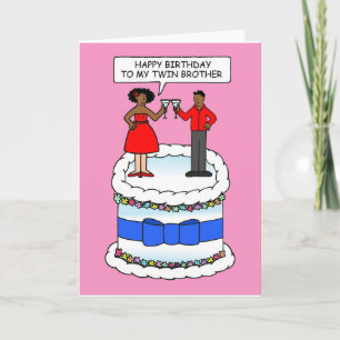Happy Birthday to African American Twin Brother Card