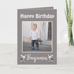 Happy birthday to an amazing son zebras photo holiday card