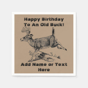 Happy Birthday To An Old Buck Napkins