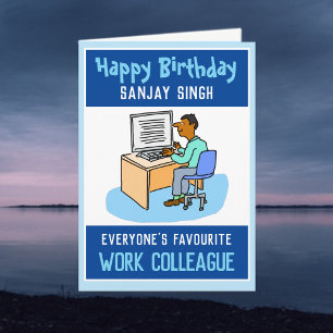 Happy Birthday to Asian Friend at Work. Birthday Card