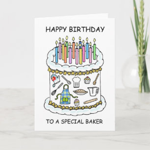 Happy Birthday to Baker Chef or Cook Card