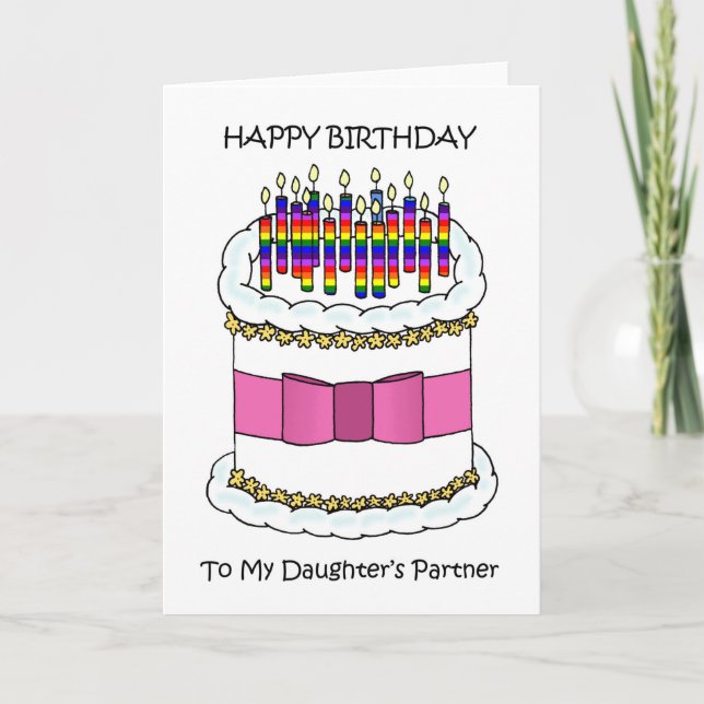 Happy Birthday to Daughter's Lesbian Partner Holiday Card (Front)
