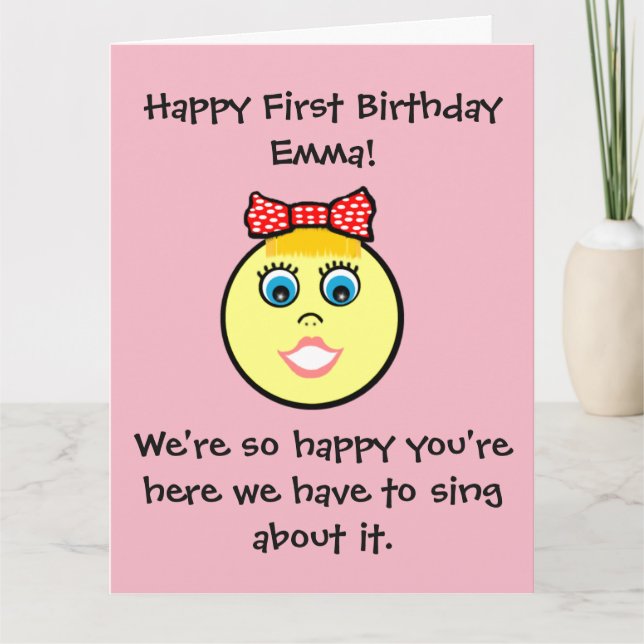 Happy Birthday to Emma - Customisable Card (Front)