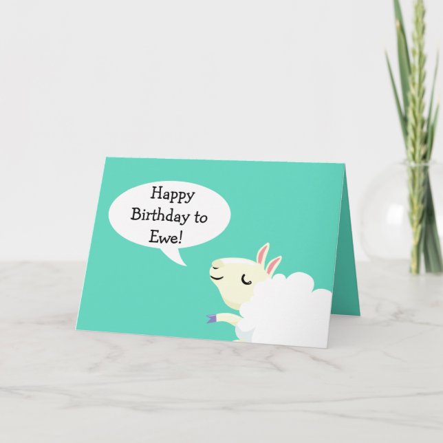 Happy Birthday to ewe! Sheep card (Front)