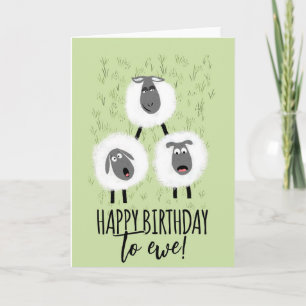 happy birthday to ewe sheep farmer  card