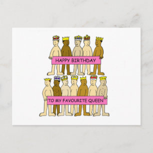 Happy Birthday to Favourite Queen Gay Humour Postcard