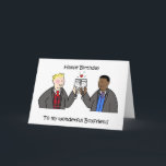 Happy Birthday to Gay Boyfriend Card<br><div class="desc">Two cartooon men in formal suits and funky waistcoats,  toasting each other with glasses of fizz. The words 'Happy Birthday to my Boyfriend' accompany the image.</div>
