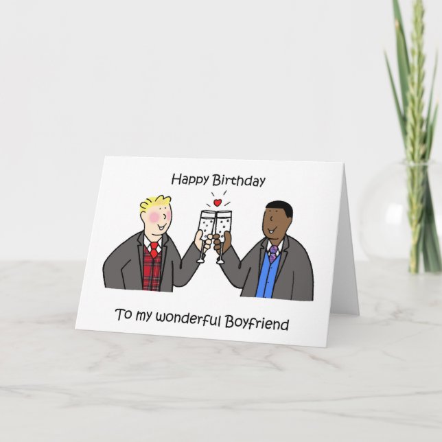 Happy Birthday to Gay Boyfriend Card (Front)