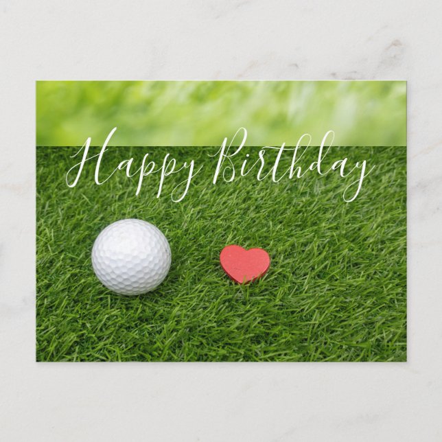 Happy Birthday to golfer with love and golf ball Postcard (Front)