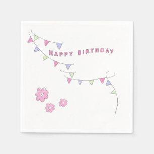 Happy Birthday To Her Pastel Colours Napkin