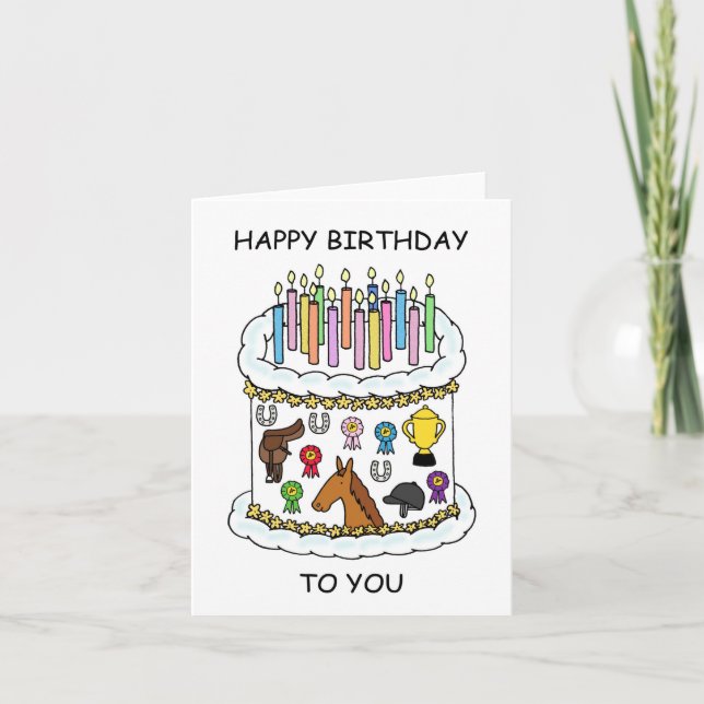Happy Birthday to Horse Rider Card (Front)