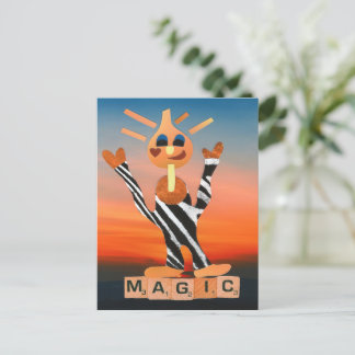 Happy birthday to magical candle safari design postcard