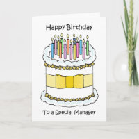 Happy Birthday to Manager Cake and Candles