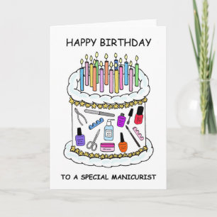 Happy Birthday to Manicurist Nail Technician Card
