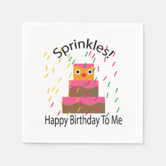 Happy Birthday To Me Sprinkles Napkin