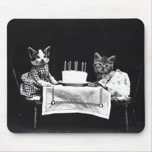 Happy Birthday to Meow   Kitties with Cake Mouse Mat