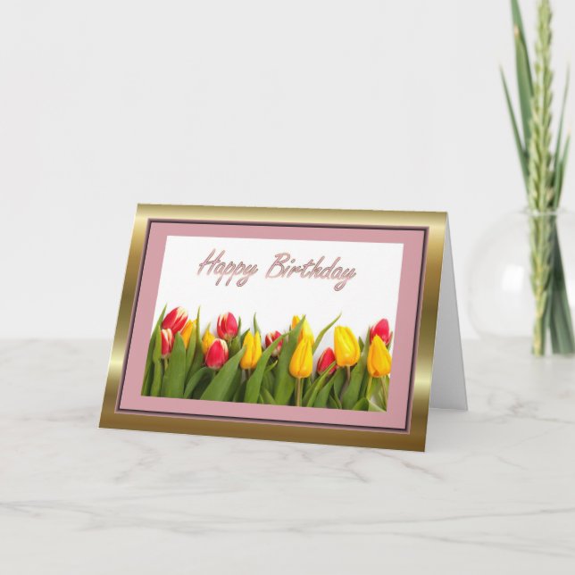 Happy Birthday to mother in law with flowers Card (Front)