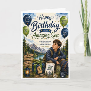 Happy Birthday to My Amazing Son Adventure Birthda Card
