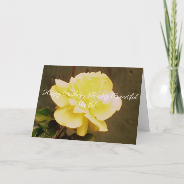 Happy Birthday To My Beautiful Wife Roses Card (Front)