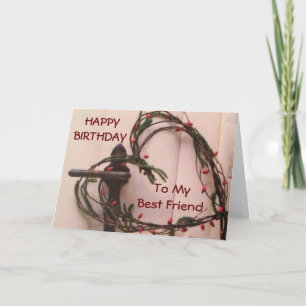 HAPPY BIRTHDAY "TO MY BEST FRIEND" HEART WREATH CARD