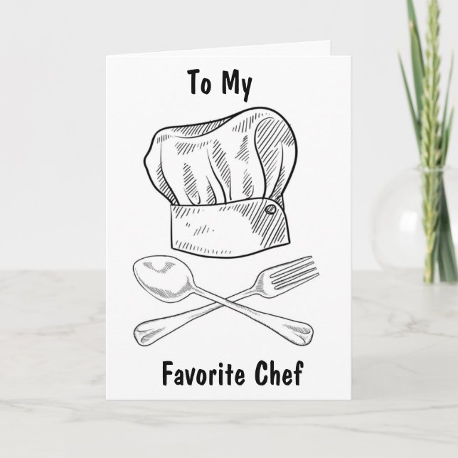 HAPPY *BIRTHDAY* TO MY *FAVORITE CHEF* HOLIDAY CARD (Front)