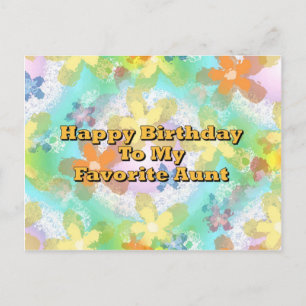 Happy Birthday To My Favourite Aunt Postcard