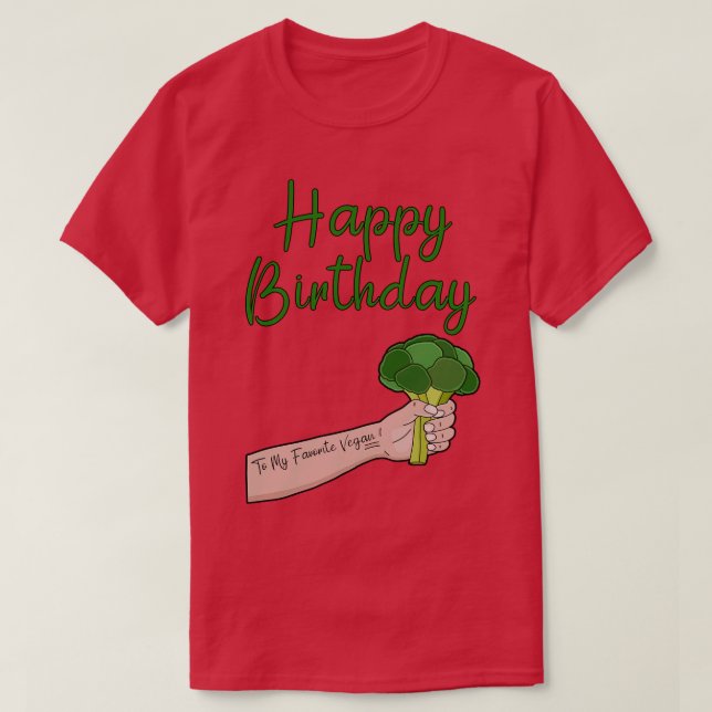 Happy Birthday To My Favourite Herbivore T-Shirt (Design Front)