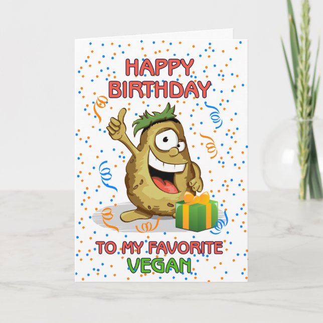 Happy Birthday To My Favourite Vegan Card (Front)