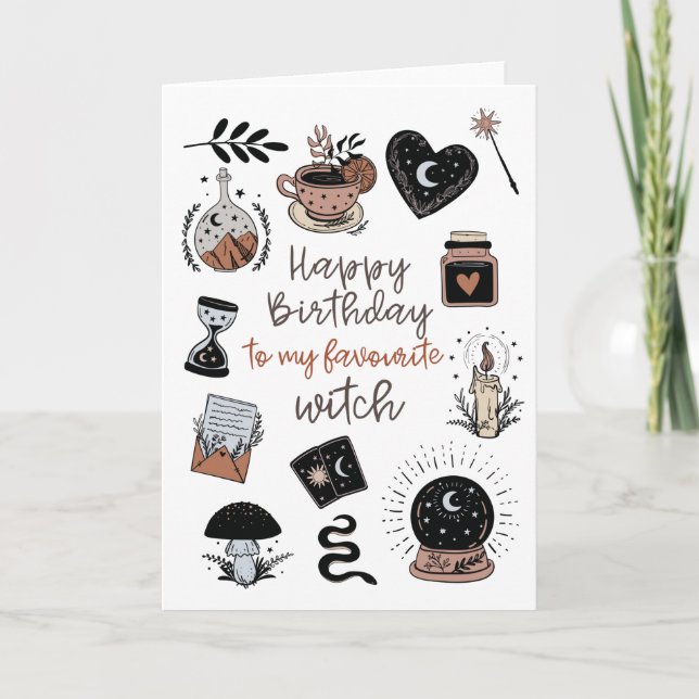 Happy birthday to my favourite witch card (Front)