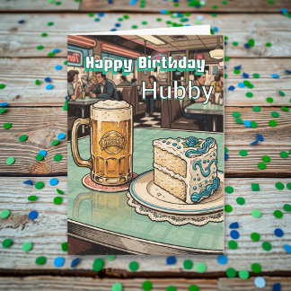 Happy Birthday to my Hubby| Funny Retro Card