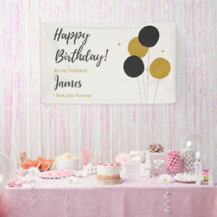 Happy Birthday To My Husband Birthday Banner