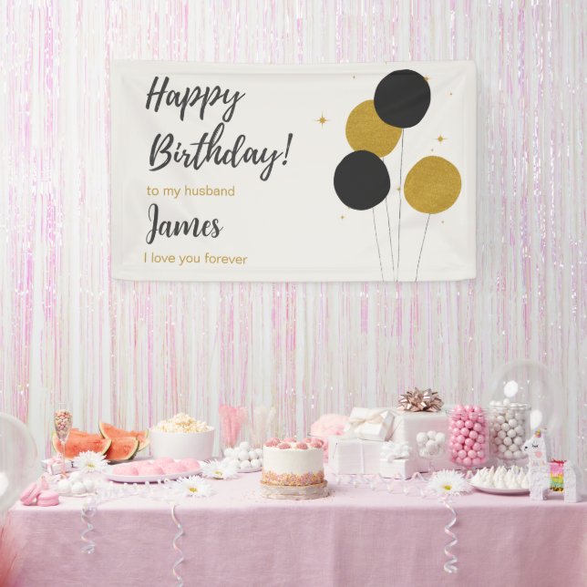 Happy Birthday To My Husband Birthday Banner (Party)