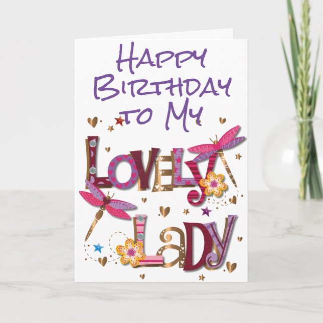 HAPPY BIRTHDAY TO MY LOVELY LADY CARD (Front)
