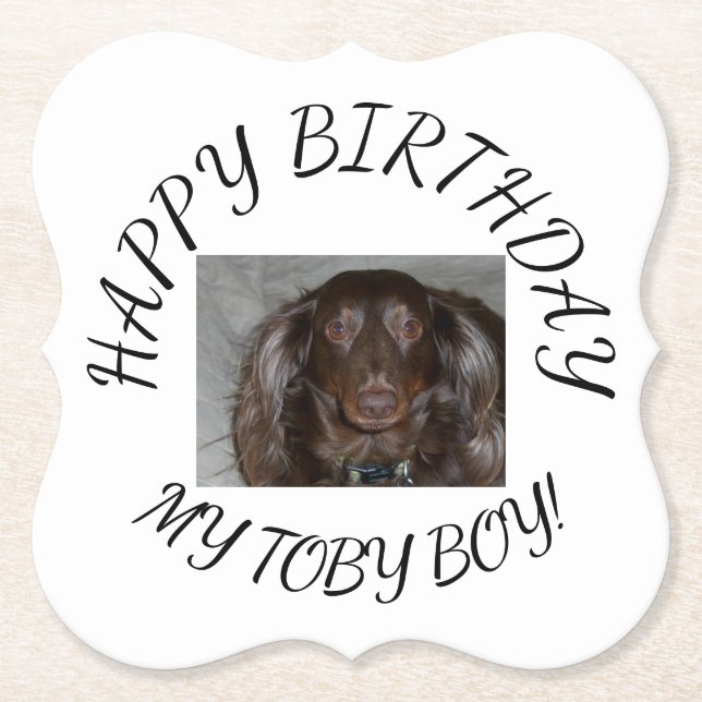 Happy Birthday To My Puppy Dog Paper Coaster (Front)