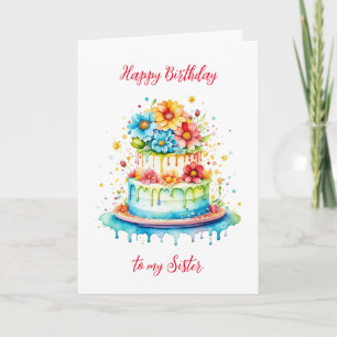Happy Birthday to my Sister Personalised Card