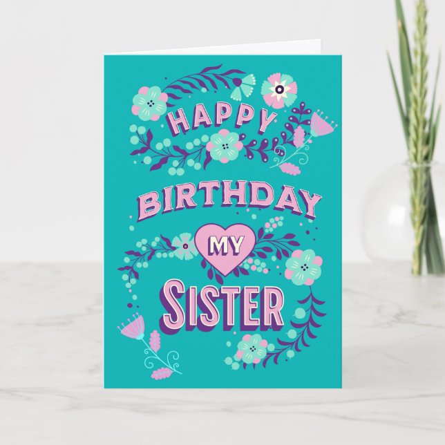 Happy Birthday to my Sister Personalised  Card (Front)