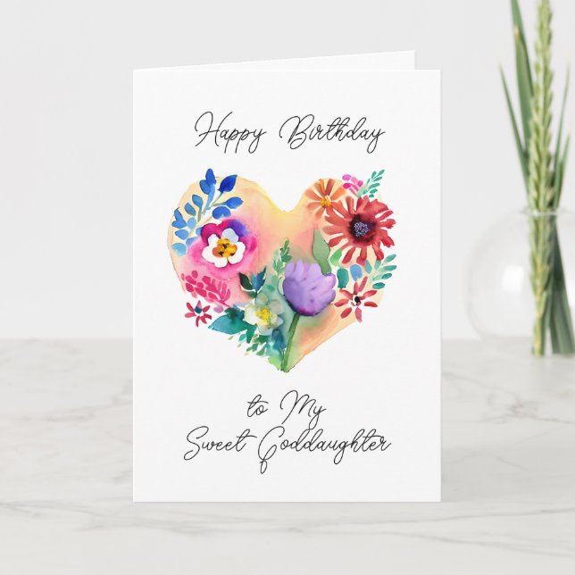 Happy Birthday to My Sweet Goddaughter Card (Front)