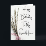Happy Birthday To My Sweetheart Girlfriend Holiday Card<br><div class="desc">Happy Birthday To My Sweetheart Gift For Girlfriend Holiday Card
Happy Birthday To My Sweetheart Best Gift For Boyfriend Girlfriend Husband & Wife 
Elegant Style Birthday Card</div>