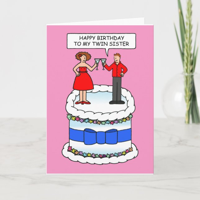 Happy Birthday to My Twin Sister Card (Front)